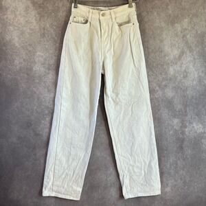 The Frankie Shop Jeans Women Small White‎ Straight Leg High Rise Cotton Denim